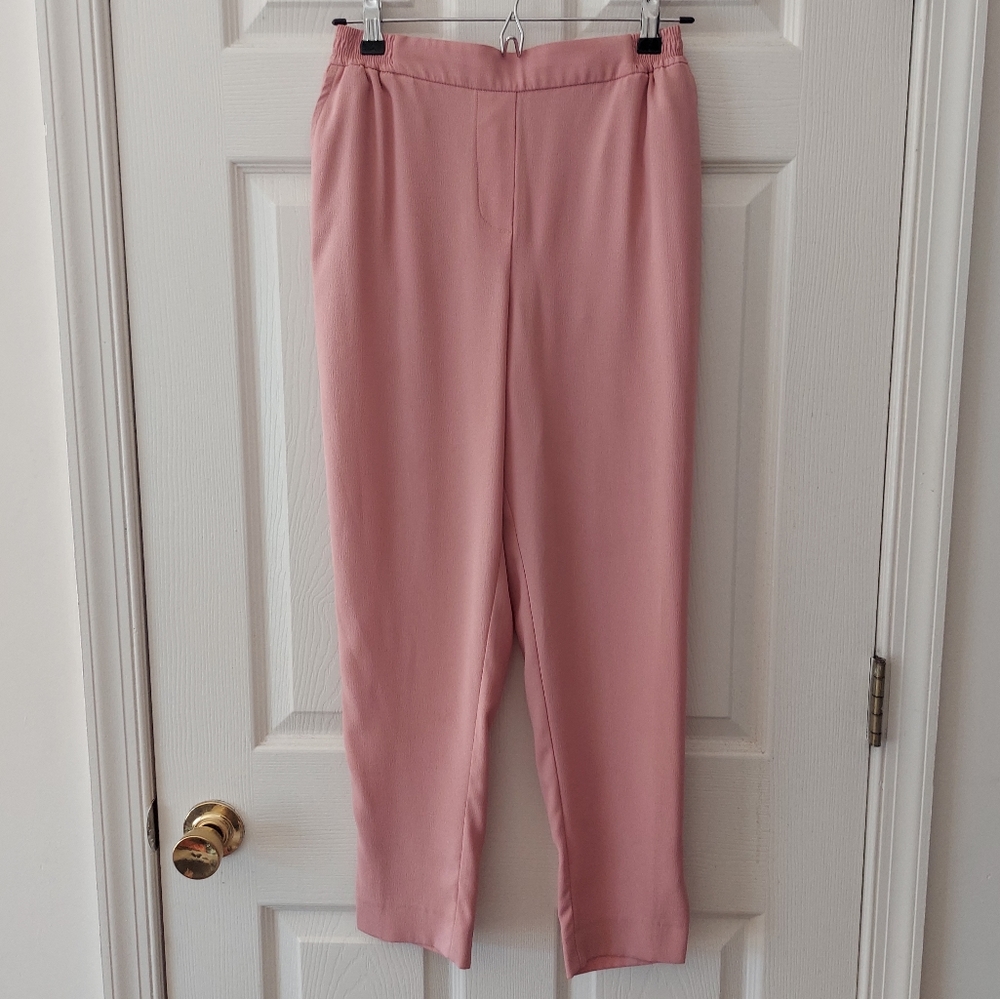 Anthropologie Rose Pink The Essential Crepe Pull On Trouser Pant Size XS